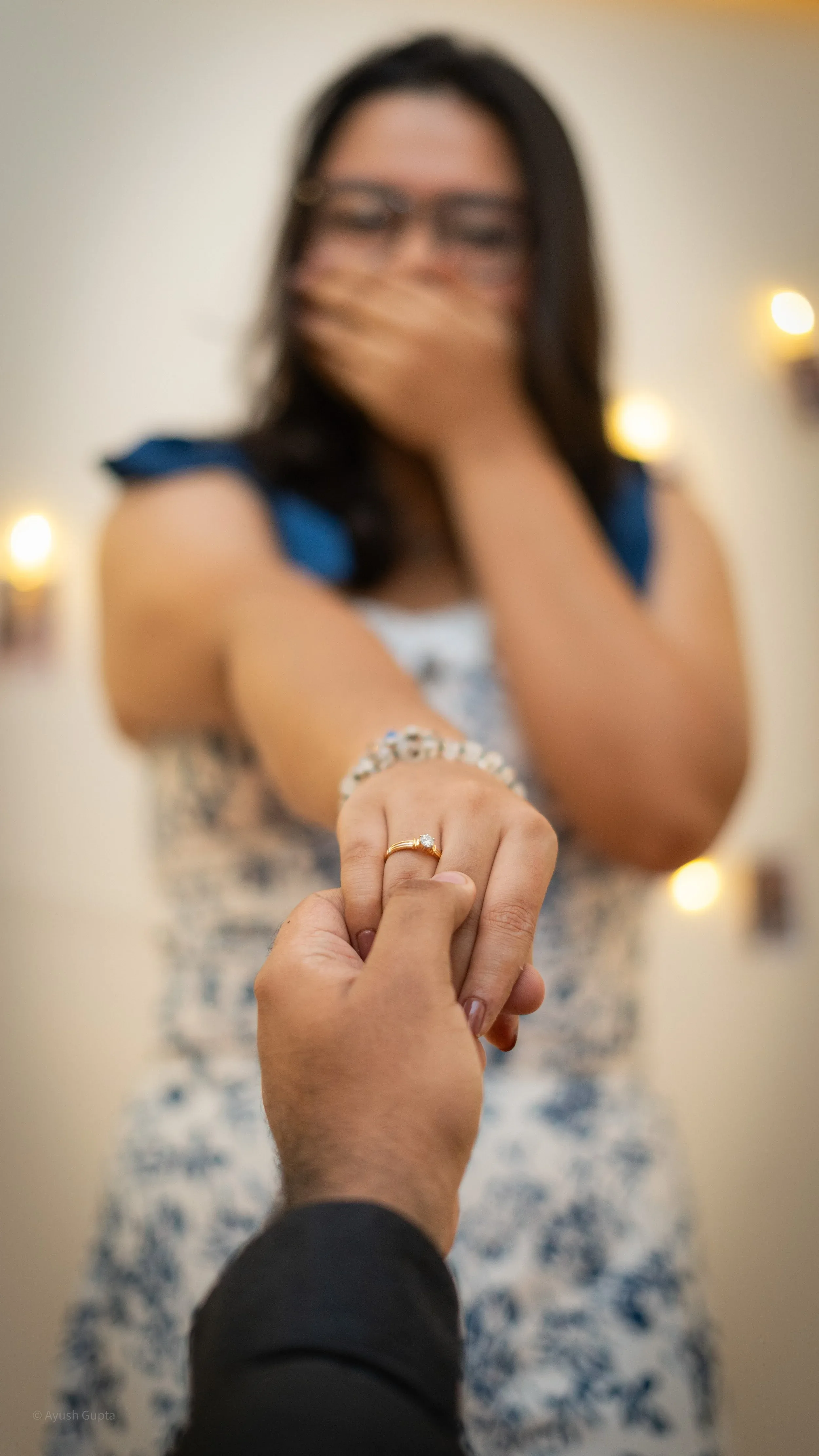 Engagement ring photography — proposal detail shot, Midwest event coverage
