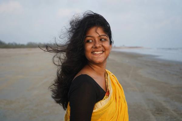 Creative portrait of a woman at the beach — editorial photography, India by byag.studio