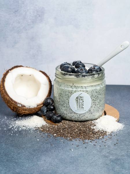 Chia pudding food photography — healthy lifestyle brand content