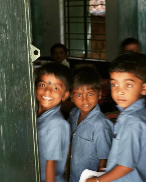 Creative portrait of school children — rural Indian school documentary photography by byag.studio